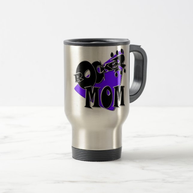 Rocker MOM! Travel Mug (Front Right)