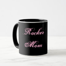 Rocker Mum Cocoa & Coffee Mug (Black & Pink)
