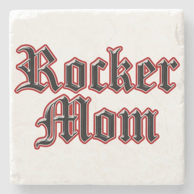 Rocker Mum Stone Coaster (Front)