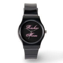 Rocker Mum Wrist Watch (Black & Pink)