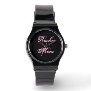 Rocker Mum Wrist Watch (Black & Pink)