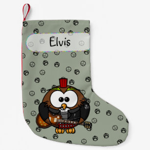rocker owl Christmas sock