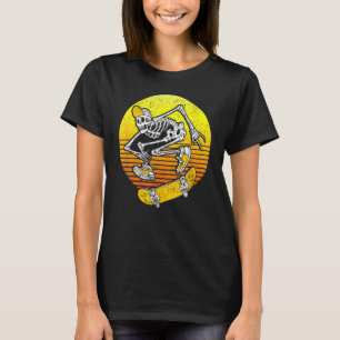 Rocker Skater Skeleton Cap Cool Halloween Punk Ska T-Shirt