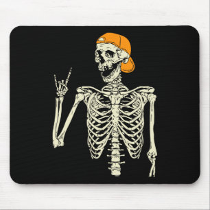 Rocker Skeleton Cap Skater Cool Halloween Punk Roc Mouse Pad