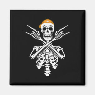 Rocker Skeleton Cap Skater Halloween Hand Rock Men Magnet