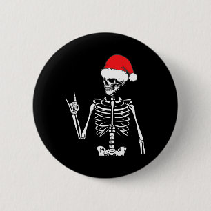 Rocker Skeleton Hand Rock On Costume Fun Christmas 6 Cm Round Badge