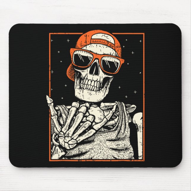 Rocker Skeleton Hand Rock On Costume Fun Halloween Mouse Pad (Front)