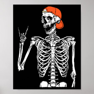Rocker Skeleton Hand Rock On Costume Fun Halloween Poster