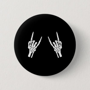 Rocker Skeleton Hand Rock On Costume Funny Hallowe 6 Cm Round Badge