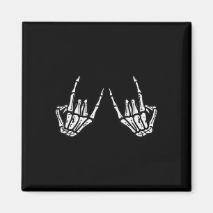 Rocker Skeleton Hand Rock On Costume Funny Hallowe Magnet