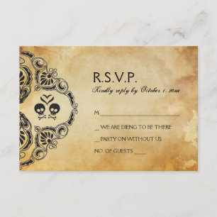 Rocker Wedding RSVP - Skull & Crossbones Card