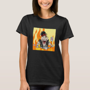 Rocker with fire and flames Burnout T-Shirt