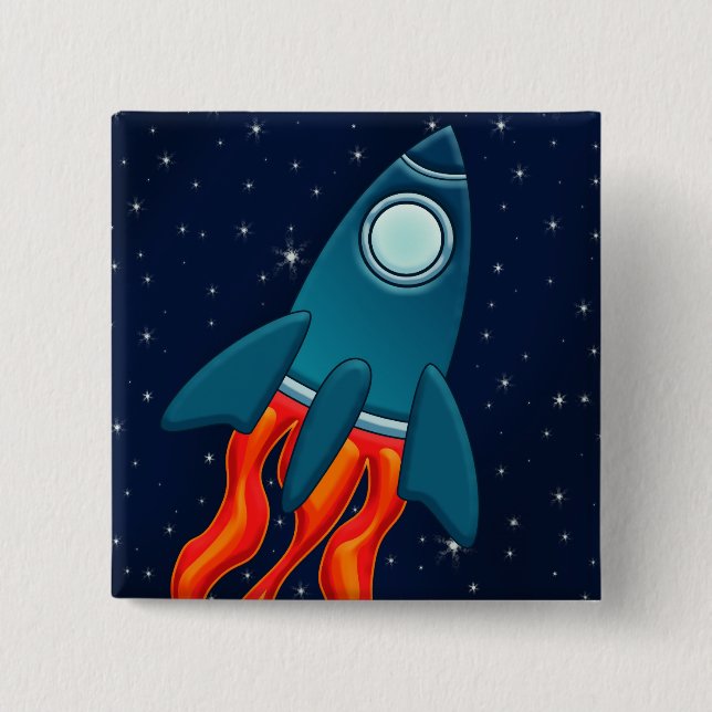 Rocket 15 Cm Square Badge (Front)