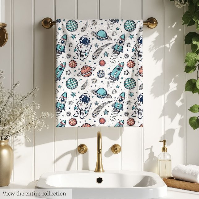 Rocket Adventure Towel Gift for Boy Room Decor (Rocket Adventure Towel Gift for Boy Room Decor)