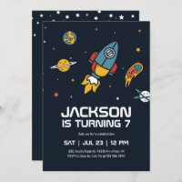 Rocket Astronaut Outer Space Galaxy Kids Birthday
