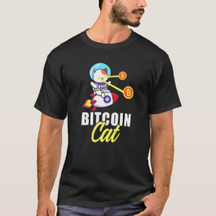 Rocket Bitcoin Cat Laser Eyes Coins Cryptocurrency T-Shirt