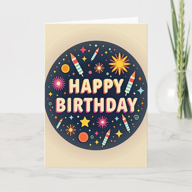 Rocket Blast Birthday Card (Front)