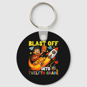 Rocket Blast Off Into Senior Funny Ck To School Key Ring