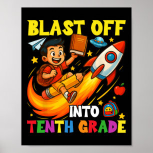 Rocket Blast Off Into Sophomore Funny Back To Scho Poster