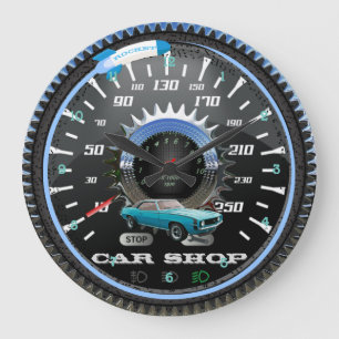 Rocket Car Shop Multi-Gear Clock