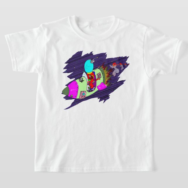 Rocket Cat T-Shirt (Laydown)
