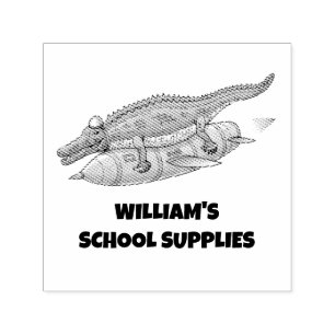 Rocket Crocodile Self-inking Stamp