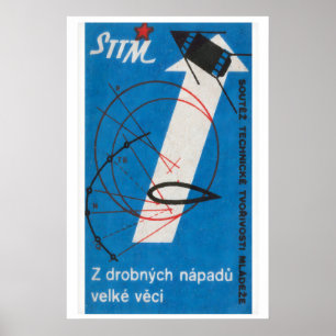 Rocket Czechoslovakia 1960s-70s Matchbox Label Poster