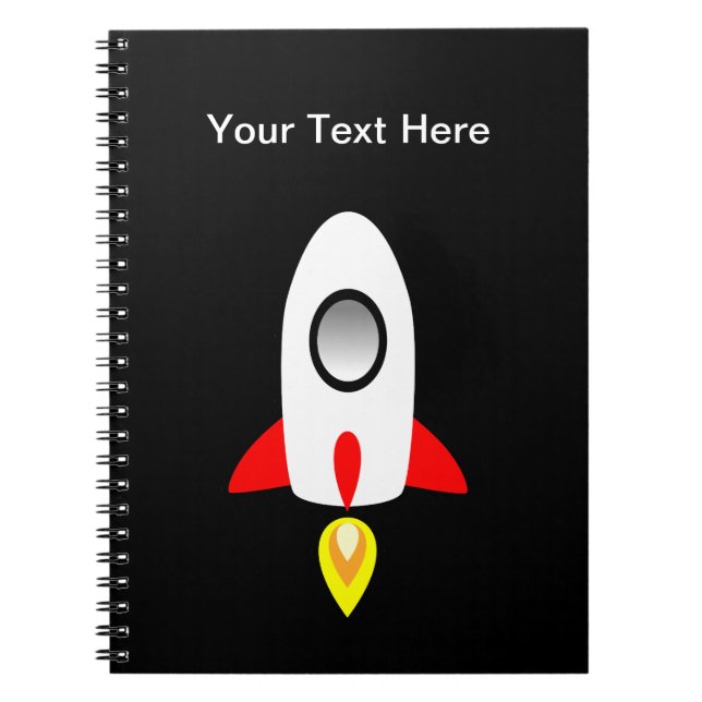 Rocket flat clipart illustration notebook (Front)