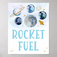 Rocket Fuel Galaxy Blue Gold Space Birthday