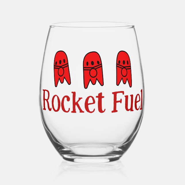 Rocket Fuel Stemless Wine Glass (Front)