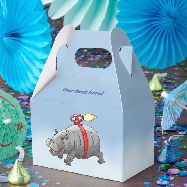 Rocket Hippo Birthday Favour Box (Party)