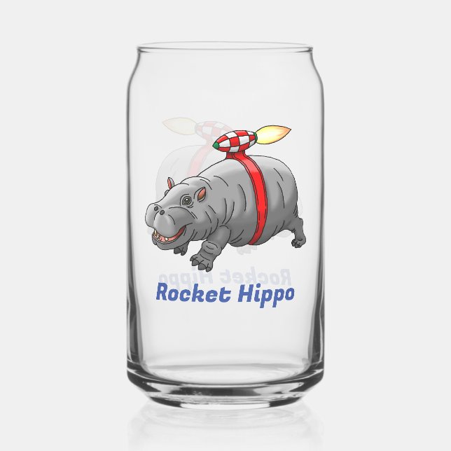 Rocket Hippo Can Glass (Front)