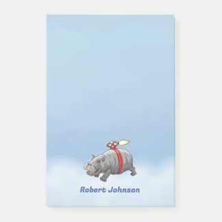 Rocket Hippo Post-it Notes