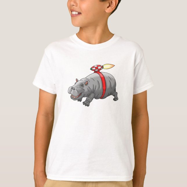 Rocket Hippo's Jetpack Ride T-Shirt (Front)