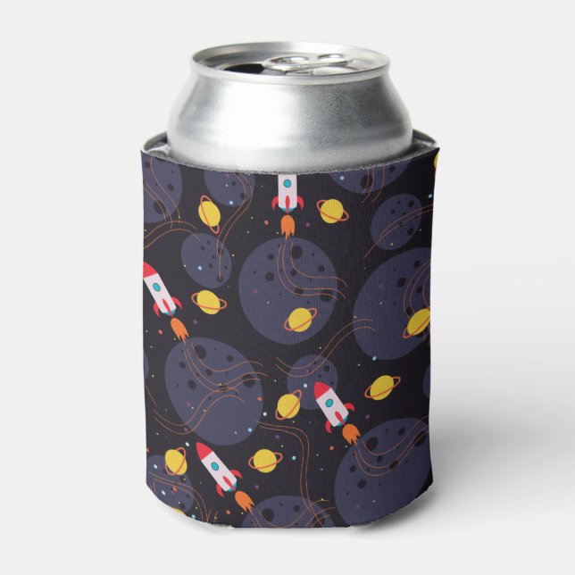 Rocket in Space Can Cooler (Can Front)