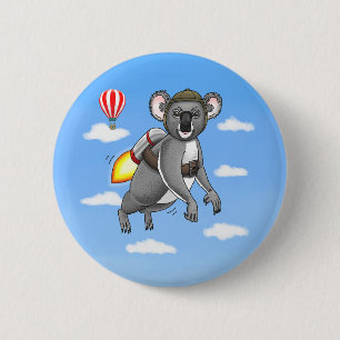Rocket Koala 6 Cm Round Badge