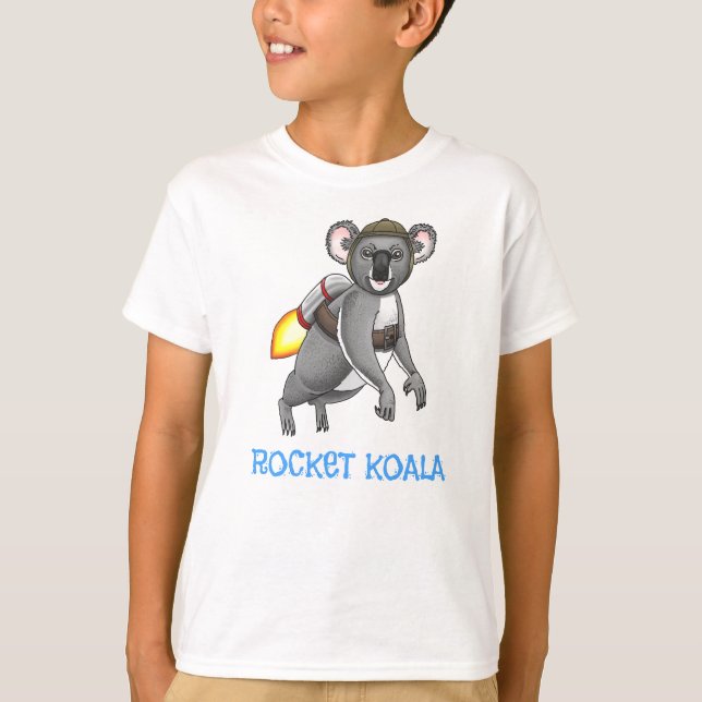 Rocket Koala Bear's first jetpack ride T-Shirt (Front)