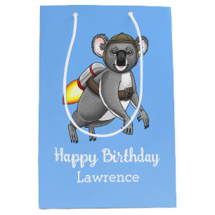 Rocket Koala Birthday Medium Gift Bag