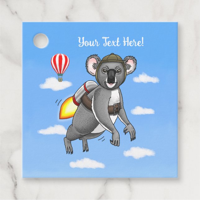 Rocket Koala Favour Tags (Front)