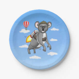 Rocket Koala Paper Plate