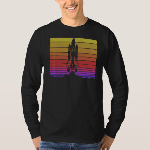 Rocket Launch Blast Off Astronomy Retro Space Shut T-Shirt