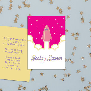 Rocket Launch Books for Baby Pink Enclosure Card