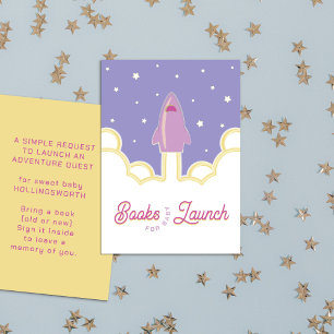 Rocket Launch Books for Baby Purple Enclosure Card