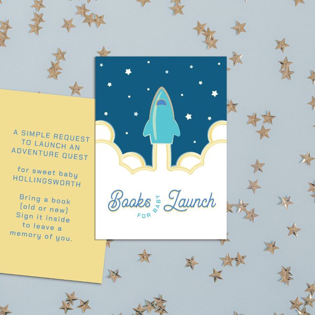 Rocket Launch Books for Baby Teal Enclosure Card (Creator Uploaded)