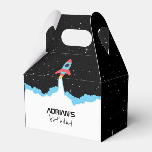 Rocket Launching in Outer Space Kids Birthday Favour Box