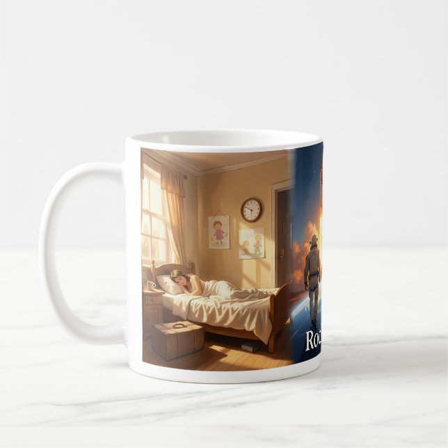 Rocket Man Childhood Space Adventure Mug (Left)