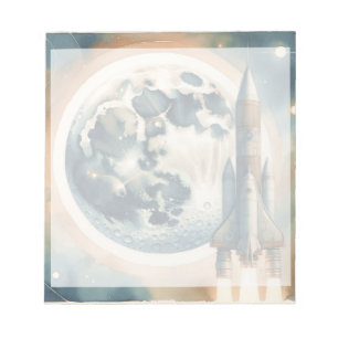 Rocket Moon Space Notepad