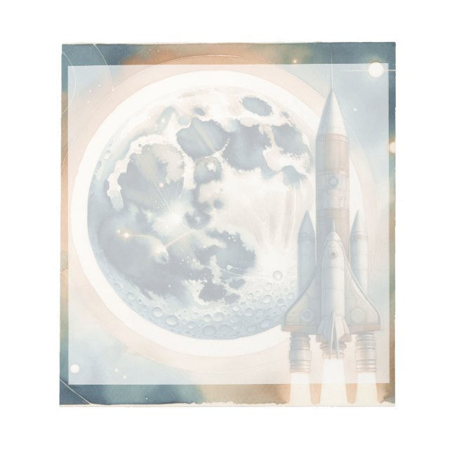 Rocket Moon Space Notepad (Front)