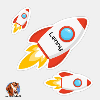 Rocket Name Sticker | Shape Sticker