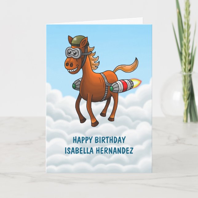 Rocket Pony's Birthday Flight Card (Front)